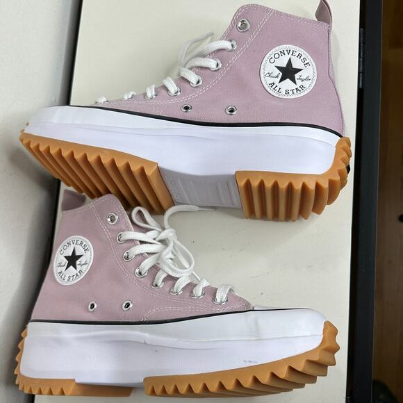Converse Run Star Hike High Top Platform Sneaker Pink & White W 9 / M 7 - Picture 2 of 16